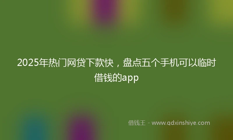 2025年热门网贷下款快，盘点五个手机可以临时借钱的app