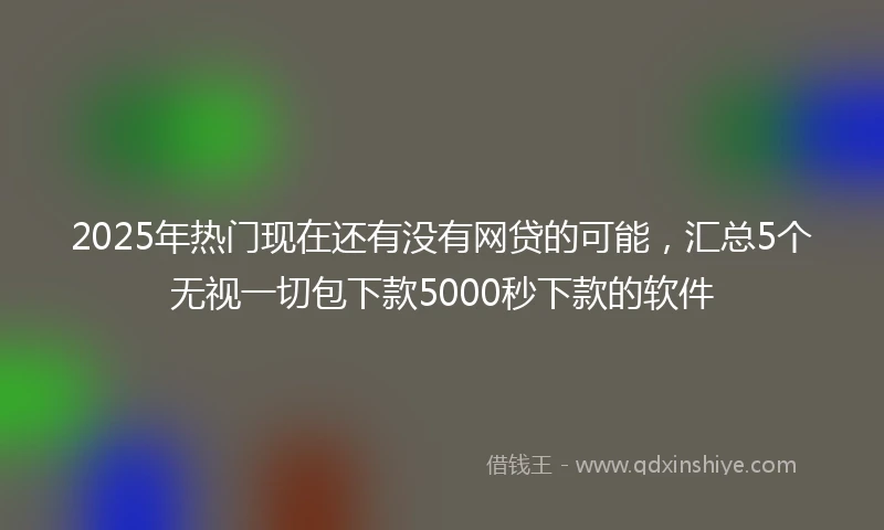 2025年热门现在还有没有网贷的可能，汇总5个无视一切包下款5000秒下款的软件