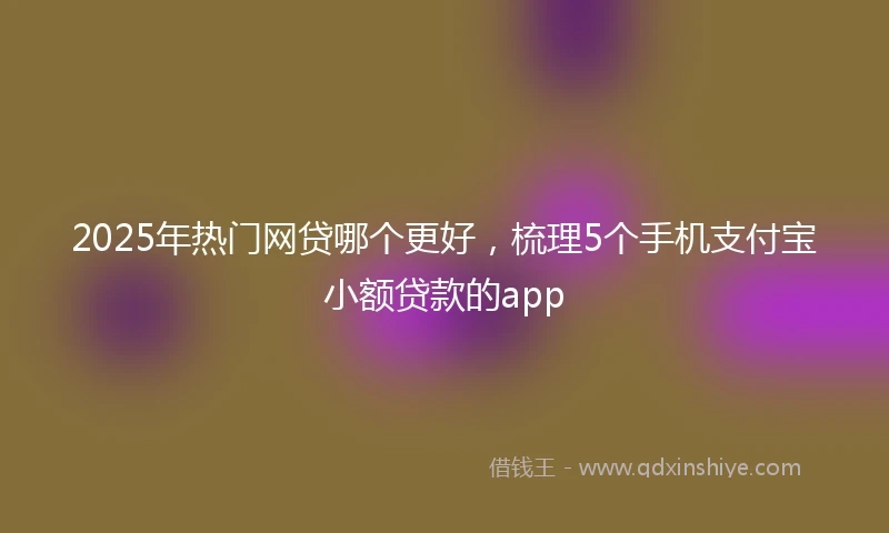 2025年热门网贷哪个更好，梳理5个手机支付宝小额贷款的app