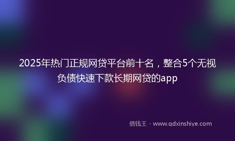 2025年热门正规网贷平台前十名，整合5个无视负债快速下款长期网贷的app