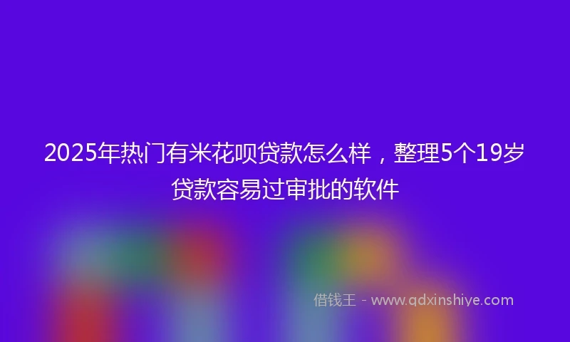 2025年热门有米花呗贷款怎么样，整理5个19岁贷款容易过审批的软件