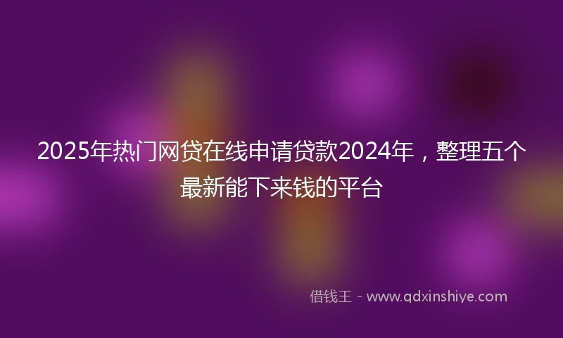 2025年热门网贷在线申请贷款2024年，整理五个最新能下来钱的平台