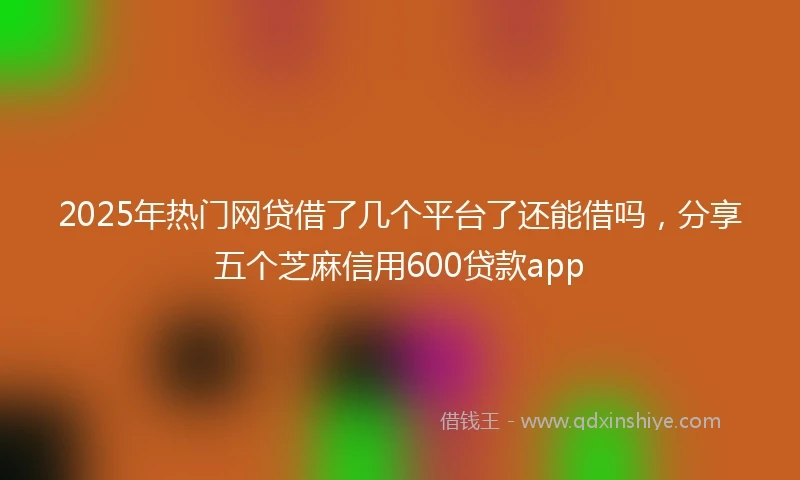 2025年热门网贷借了几个平台了还能借吗，分享五个芝麻信用600贷款app