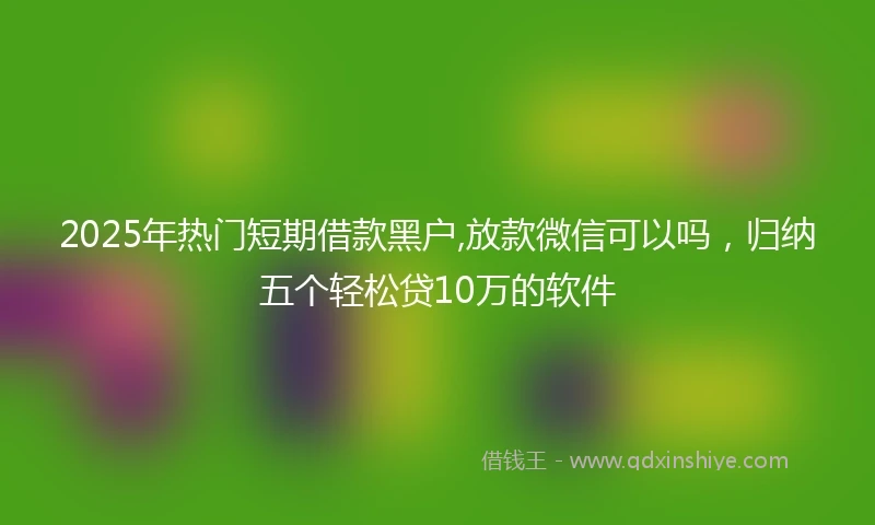2025年热门短期借款黑户,放款微信可以吗，归纳五个轻松贷10万的软件