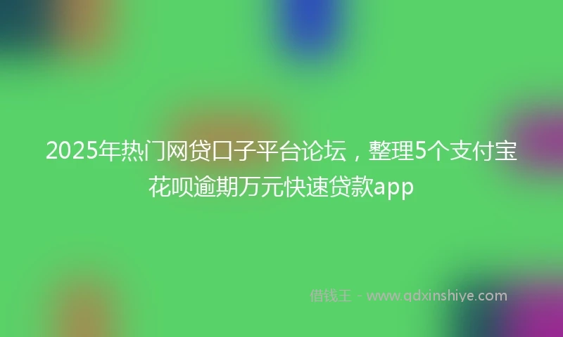 2025年热门网贷口子平台论坛，整理5个支付宝花呗逾期万元快速贷款app