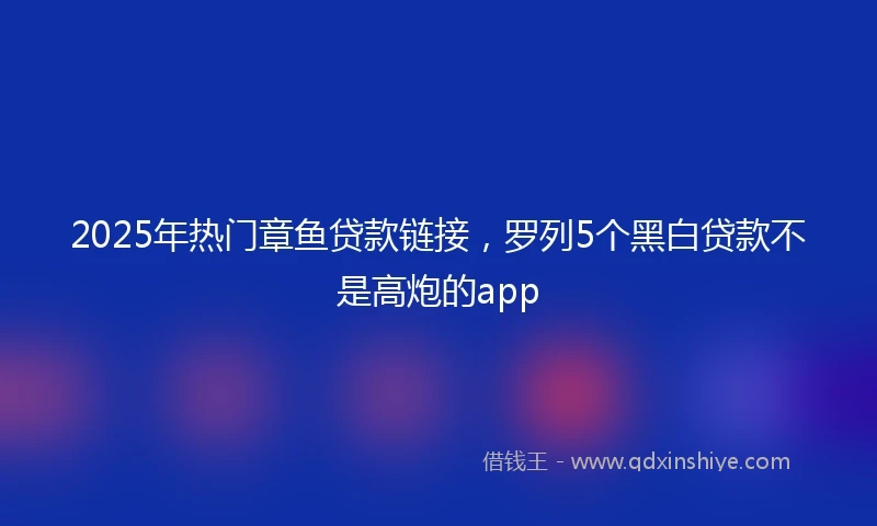 2025年热门章鱼贷款链接，罗列5个黑白贷款不是高炮的app