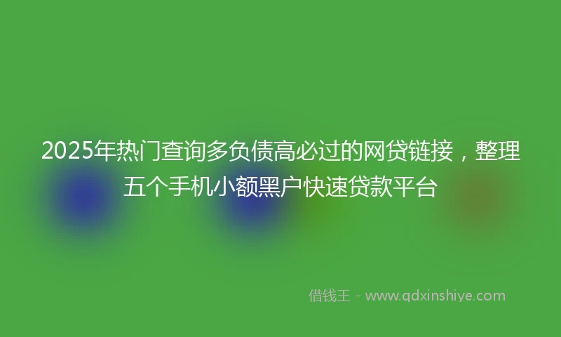 2025年热门查询多负债高必过的网贷链接，整理五个手机小额黑户快速贷款平台