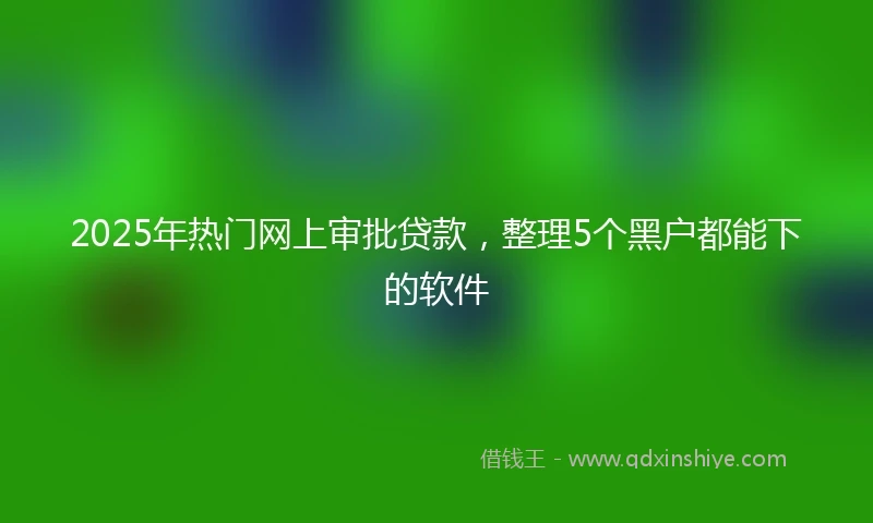 2025年热门网上审批贷款,整理5个黑户都能下的软件