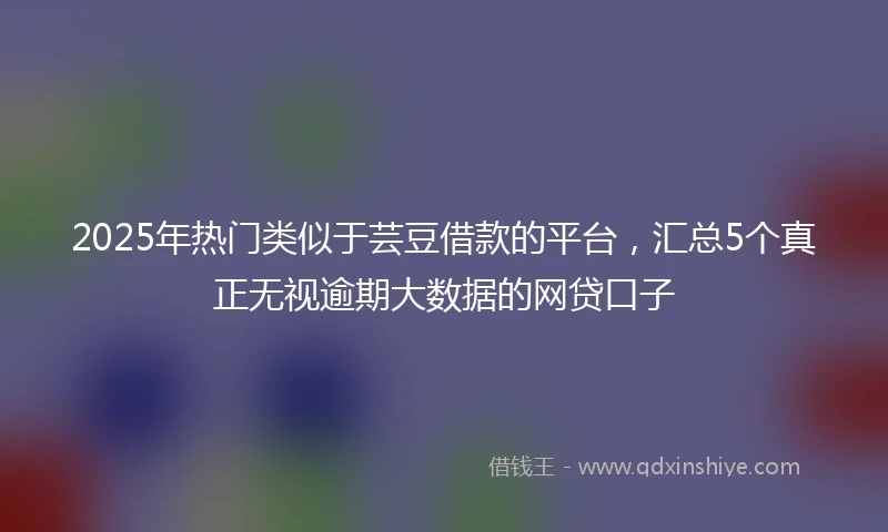 2025年热门类似于芸豆借款的平台，汇总5个真正无视逾期大数据的网贷口子