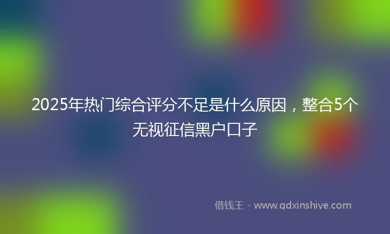 2025年热门综合评分不足是什么原因，整合5个无视征信黑户口子