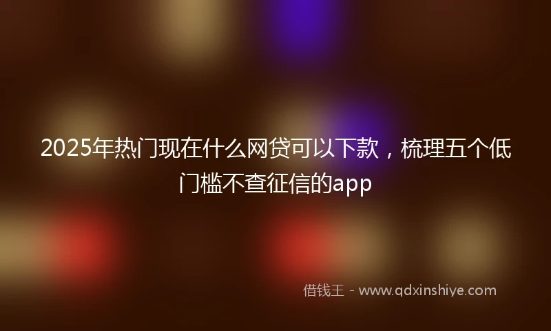 2025年热门现在什么网贷可以下款，梳理五个低门槛不查征信的app