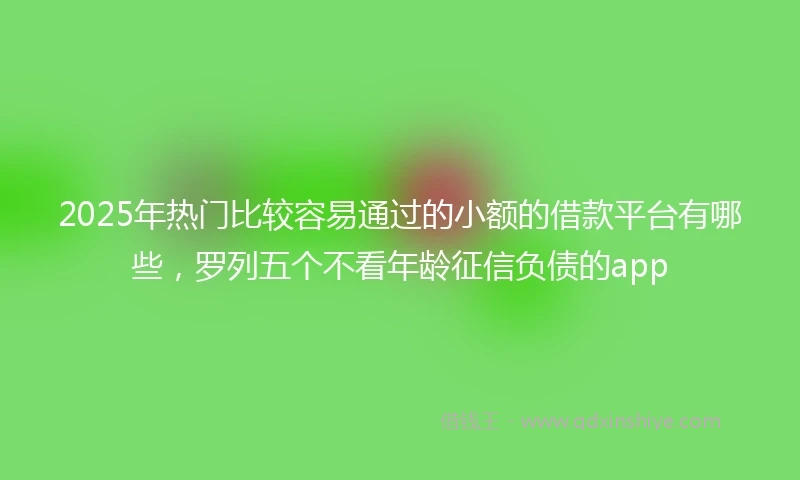 2025年热门比较容易通过的小额的借款平台有哪些，罗列五个不看年龄征信负债的app
