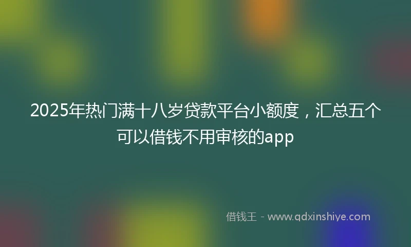 2025年热门满十八岁贷款平台小额度，汇总五个可以借钱不用审核的app