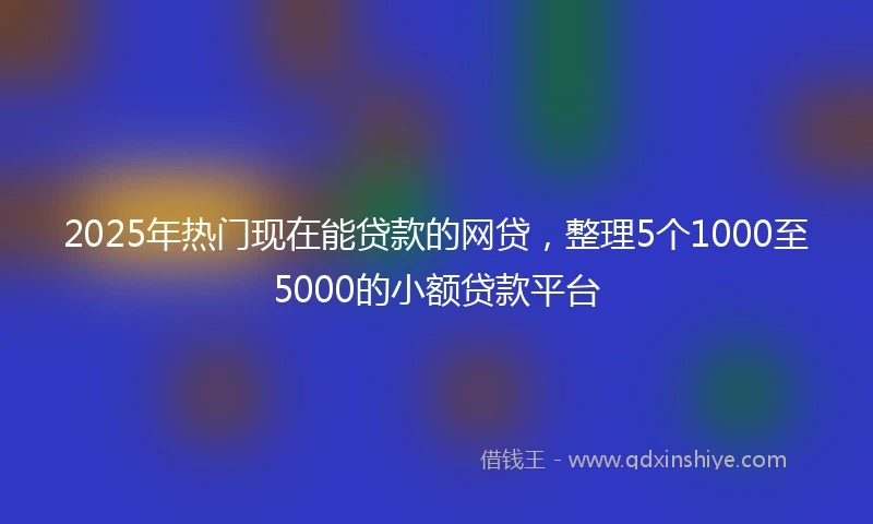 2025年热门现在能贷款的网贷，整理5个1000至5000的小额贷款平台
