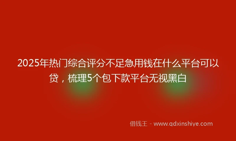 2025年热门综合评分不足急用钱在什么平台可以贷，梳理5个包下款平台无视黑白