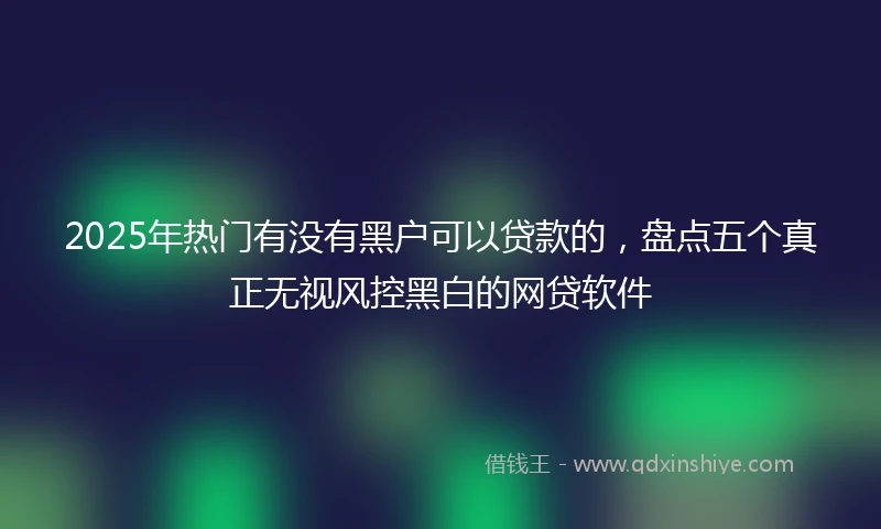 2025年热门有没有黑户可以贷款的，盘点五个真正无视风控黑白的网贷软件