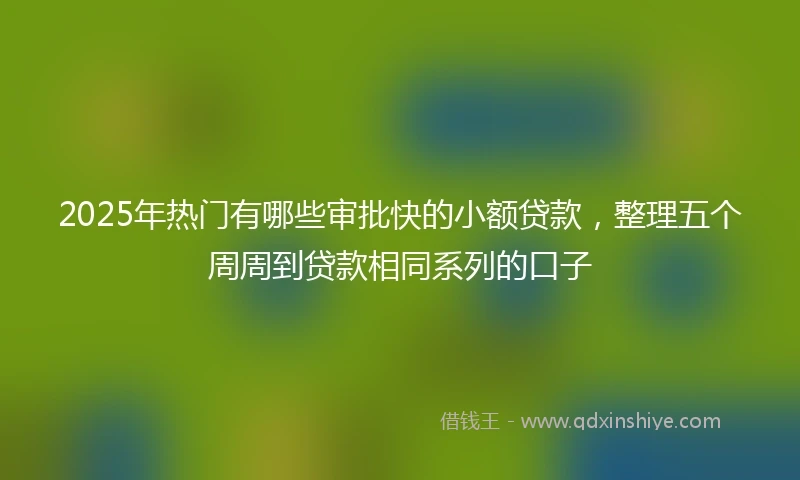 2025年热门有哪些审批快的小额贷款，整理五个周周到贷款相同系列的口子