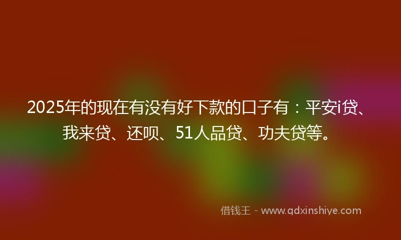 2025年的现在有没有好下款的口子有：平安i贷、我来贷、还呗、51人品贷、功夫贷等。