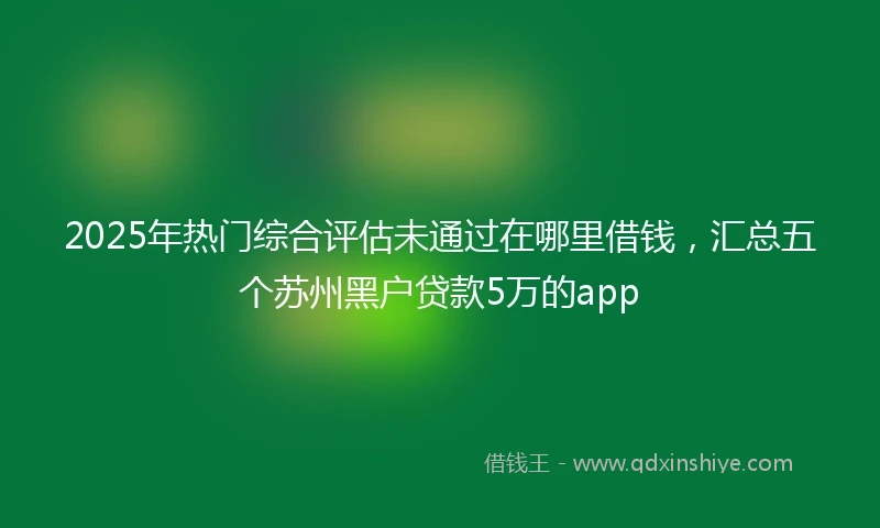 2025年热门综合评估未通过在哪里借钱，汇总五个苏州黑户贷款5万的app