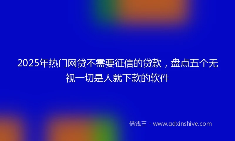 2025年热门网贷不需要征信的贷款，盘点五个无视一切是人就下款的软件