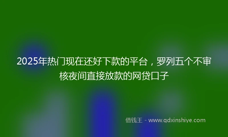 2025年热门现在还好下款的平台，罗列五个不审核夜间直接放款的网贷口子
