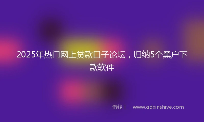 2025年热门网上贷款口子论坛，归纳5个黑户下款软件
