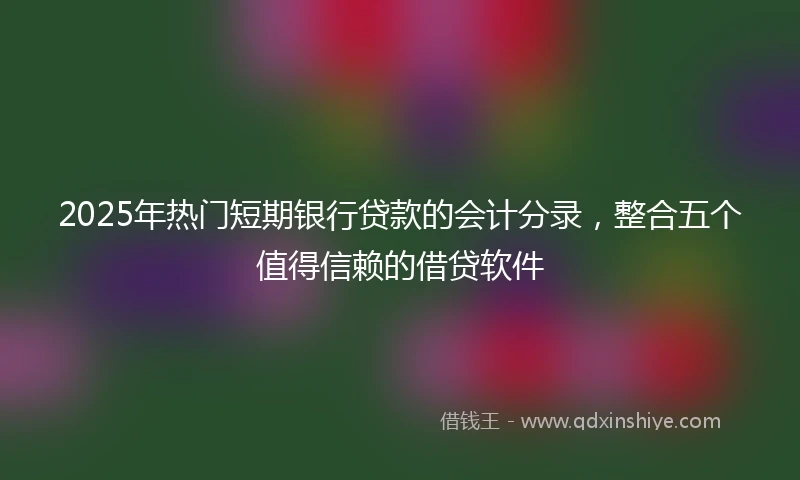 2025年热门短期银行贷款的会计分录，整合五个值得信赖的借贷软件