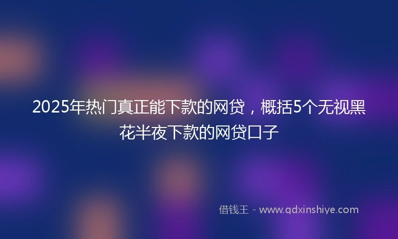 2025年热门真正能下款的网贷，概括5个无视黑花半夜下款的网贷口子