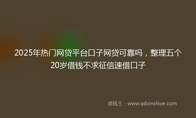 2025年热门网贷平台口子网贷可靠吗，整理五个20岁借钱不求征信速借口子