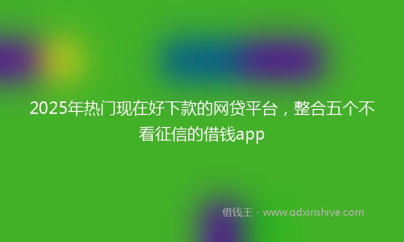 2025年热门现在好下款的网贷平台，整合五个不看征信的借钱app