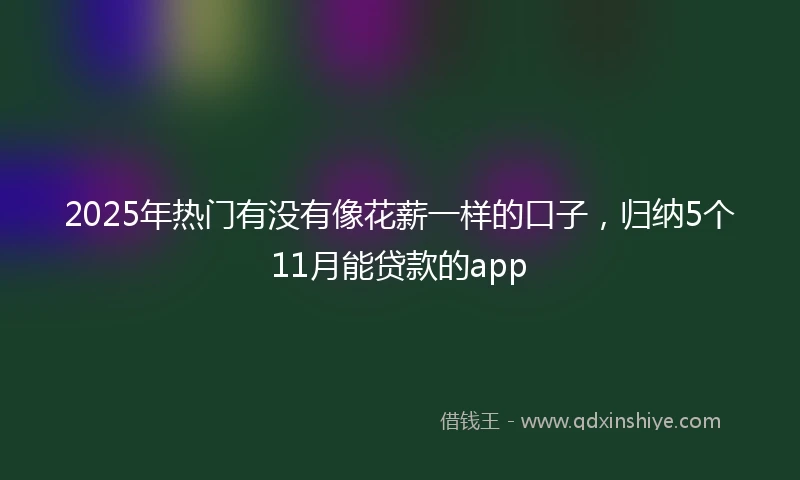 2025年热门有没有像花薪一样的口子，归纳5个11月能贷款的app