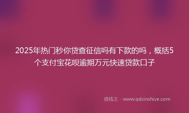2025年热门秒你贷查征信吗有下款的吗，概括5个支付宝花呗逾期万元快速贷款口子
