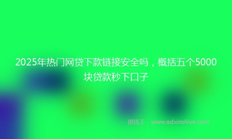 2025年热门网贷下款链接安全吗，概括五个5000块贷款秒下口子