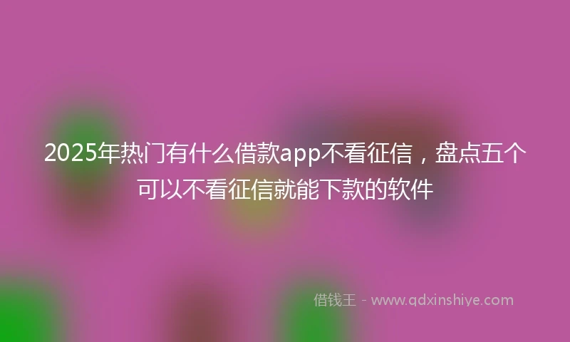2025年热门有什么借款app不看征信，盘点五个可以不看征信就能下款的软件