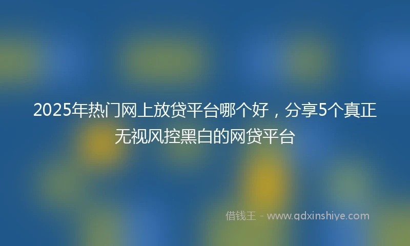 2025年热门网上放贷平台哪个好，分享5个真正无视风控黑白的网贷平台