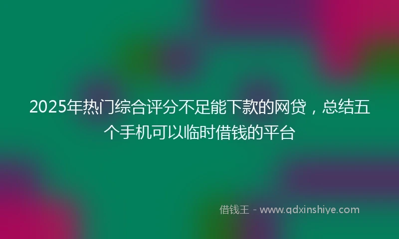 2025年热门综合评分不足能下款的网贷，总结五个手机可以临时借钱的平台