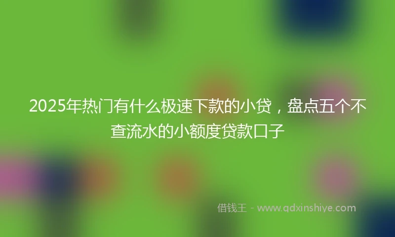 2025年热门有什么极速下款的小贷，盘点五个不查流水的小额度贷款口子