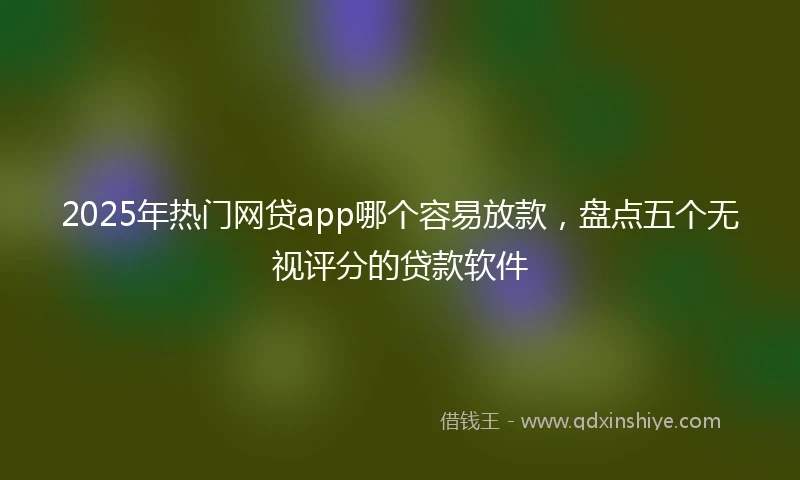 2025年热门网贷app哪个容易放款，盘点五个无视评分的贷款软件