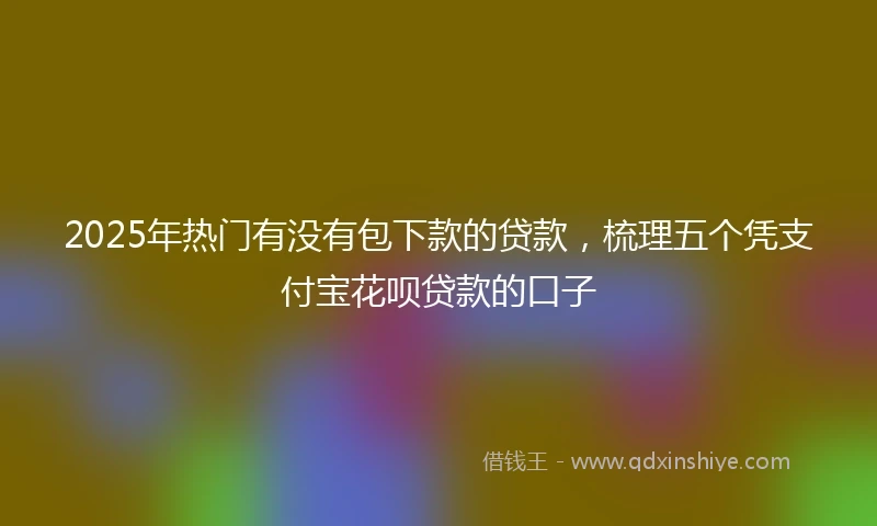 2025年热门有没有包下款的贷款，梳理五个凭支付宝花呗贷款的口子