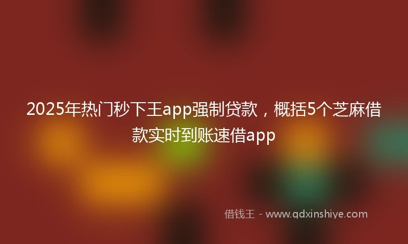 2025年热门秒下王app强制贷款，概括5个芝麻借款实时到账速借app