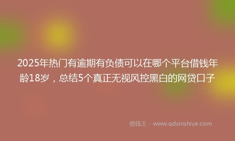 2025年热门有逾期有负债可以在哪个平台借钱年龄18岁，总结5个真正无视风控黑白的网贷口子