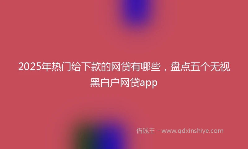 2025年热门给下款的网贷有哪些，盘点五个无视黑白户网贷app