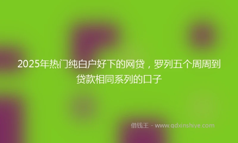 2025年热门纯白户好下的网贷，罗列五个周周到贷款相同系列的口子