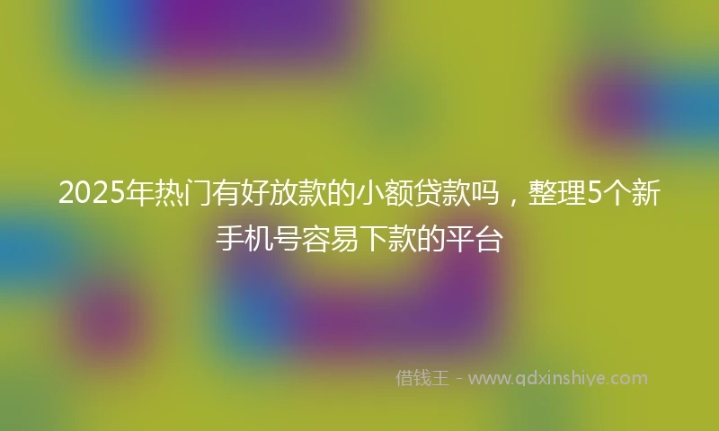 2025年热门有好放款的小额贷款吗，整理5个新手机号容易下款的平台