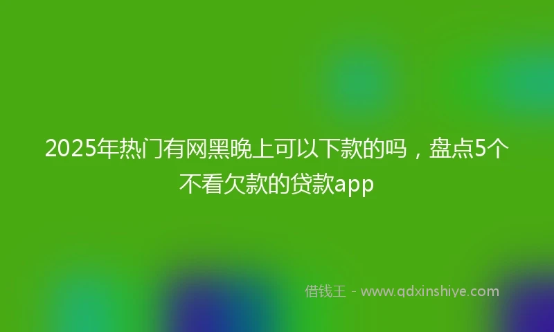 2025年热门有网黑晚上可以下款的吗，盘点5个不看欠款的贷款app
