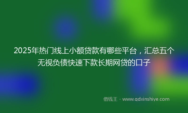 2025年热门线上小额贷款有哪些平台，汇总五个无视负债快速下款长期网贷的口子