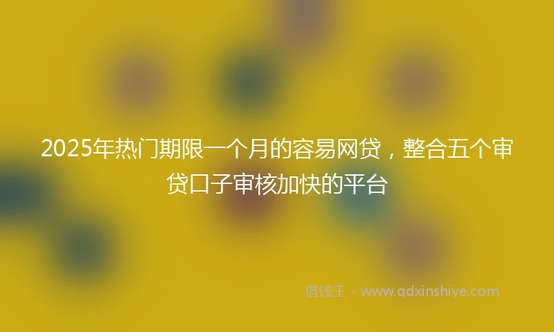 2025年热门期限一个月的容易网贷，整合五个审贷口子审核加快的平台