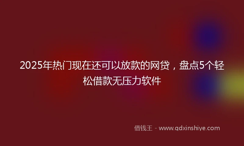 2025年热门现在还可以放款的网贷，盘点5个轻松借款无压力软件