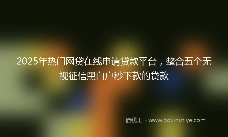 2025年热门网贷在线申请贷款平台，整合五个无视征信黑白户秒下款的贷款