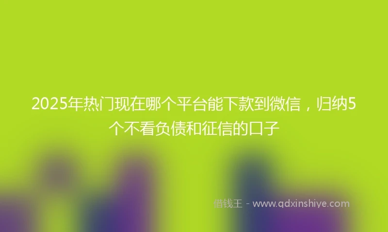 2025年热门现在哪个平台能下款到微信，归纳5个不看负债和征信的口子